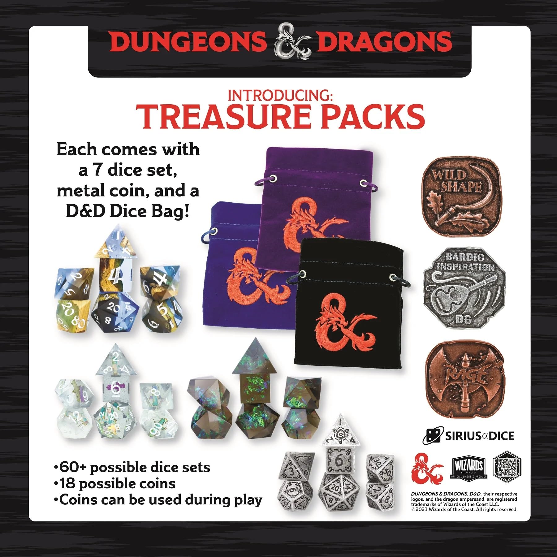 D&D Acererak's Treasure Packs - Dice Sets, 60+ Varieties, Rare